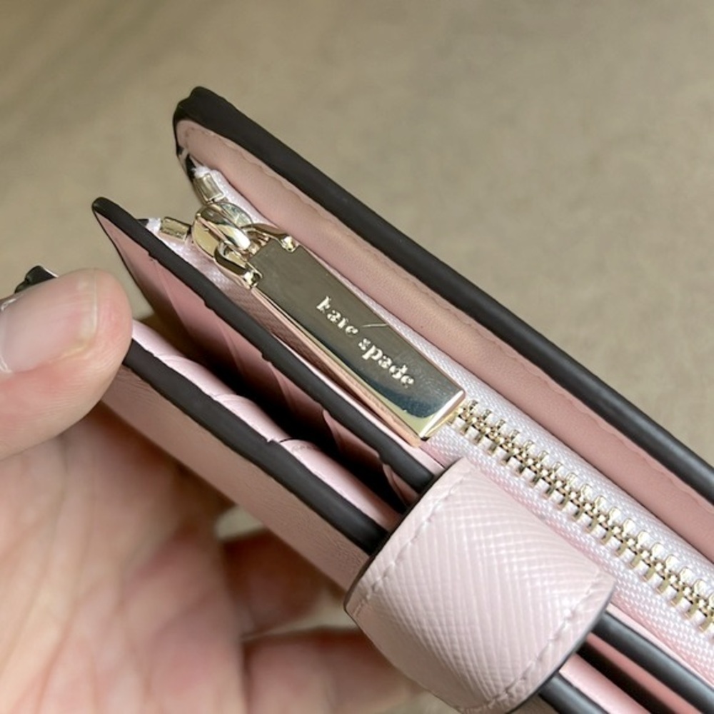 NWT Kate Spade Staci Medium Compact Bifold Wallet (Chalk Pink) - Picture 9 of 9